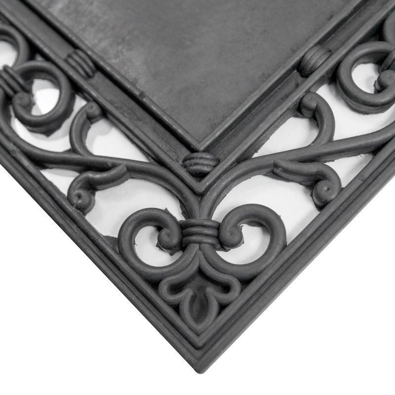 MSI Black Scroll 24" x 36" Rubber Door Mat Tray & Reviews Wayfair